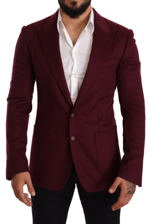Dolce & Gabbana Elegant Maroon Bordeaux Cashmere Blazer