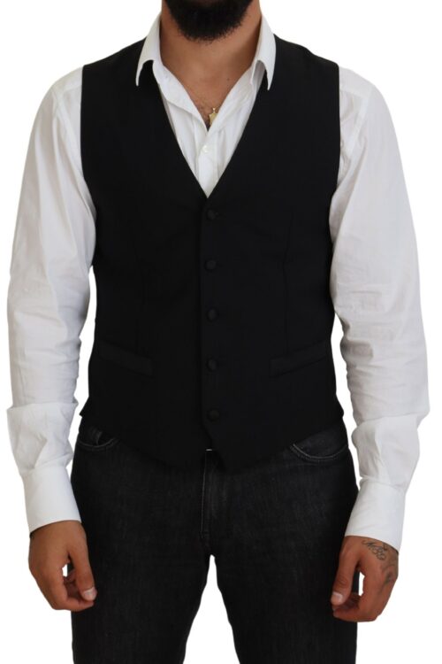 Dolce & Gabbana Elegant Black Formal Dress Vest
