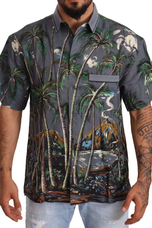 Dolce & Gabbana Tropical Elegance Linen Silk Men’s Shirt