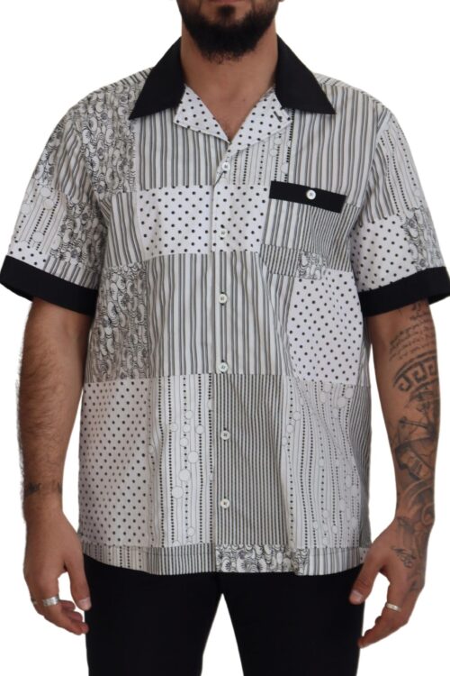 Dolce & Gabbana Elegant Black & White Cotton Shirt