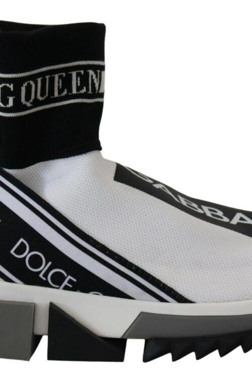 Dolce & Gabbana Chic Black and White Sorrento Slip-On Sneakers