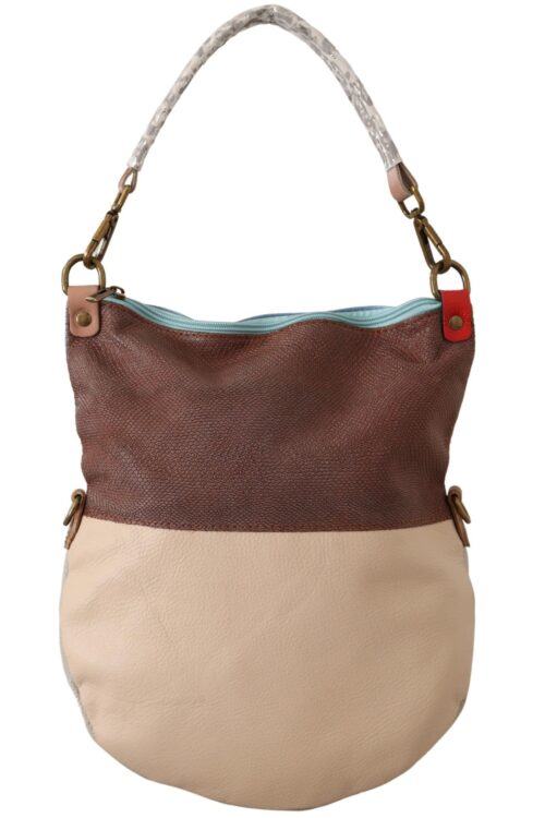 EBARRITO Chic Multicolor Leather Tote with Gold Accents