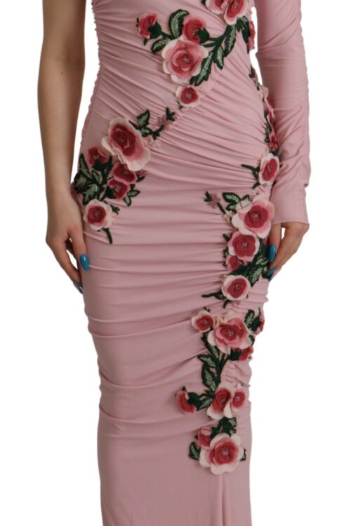 Dolce & Gabbana Elegant Pink One Shoulder Bodycon Dress
