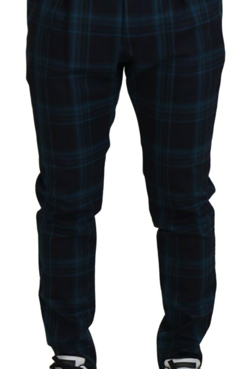 Dolce & Gabbana Elegant Plaid Wool Dress Pants