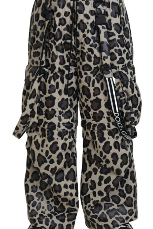 Dolce & Gabbana Multicolor Leopard Print Snow Pants