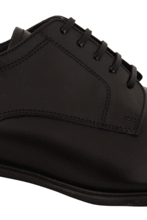 Dolce & Gabbana Elegant Black Leather Formal Derby Shoes