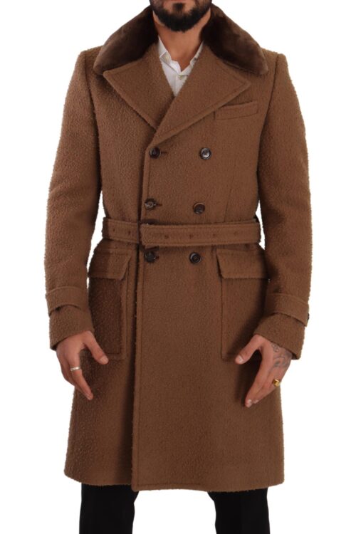 Dolce & Gabbana Elegant Double Breasted Wool Overcoat