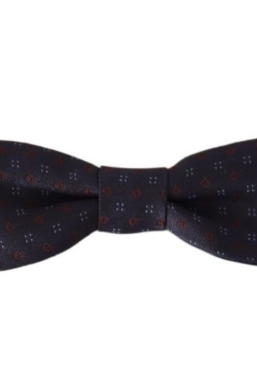 Dolce & Gabbana Stunning Gray Patterned Silk Bow Tie