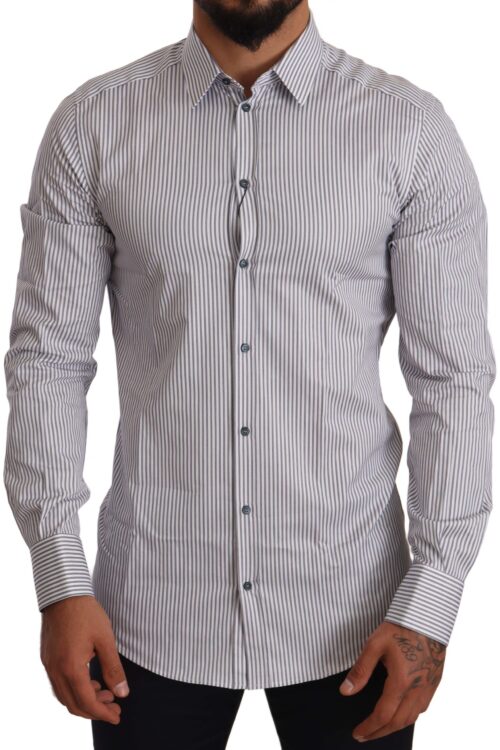 Dolce & Gabbana Elegant Slim Fit Striped Cotton Shirt