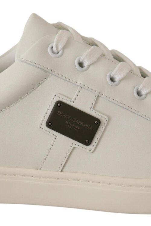 Dolce & Gabbana Chic White Leather Sneakers for Men
