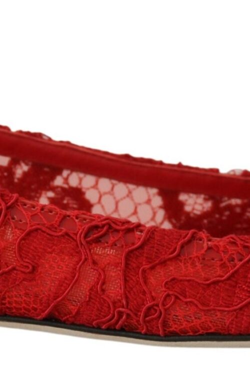 Dolce & Gabbana Red Crystal-Embellished Flats