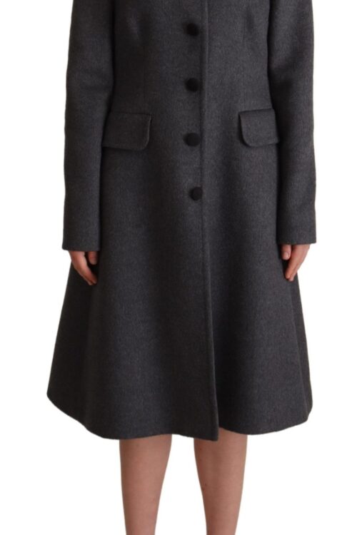 Dolce & Gabbana Elegant Gray Cashmere Trench Coat