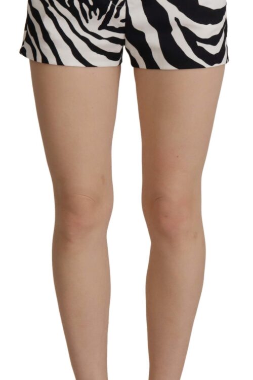 Dolce & Gabbana Zebra Print Mid Waist Hot Pants