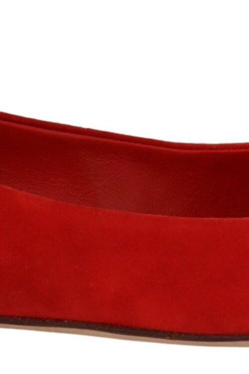 Dolce & Gabbana Crystal Embellished Red Suede Flats
