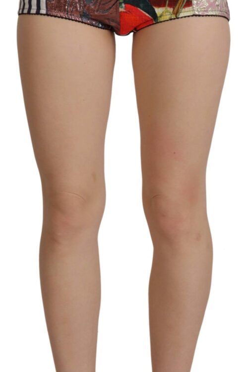 Dolce & Gabbana Multicolor Patchwork High Waist Hot Pants