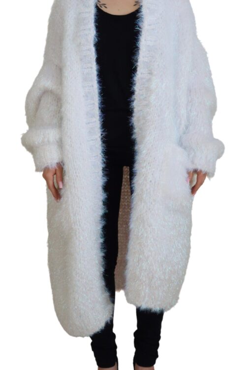Dolce & Gabbana Elegant White Long Sleeve Cardigan Jacket