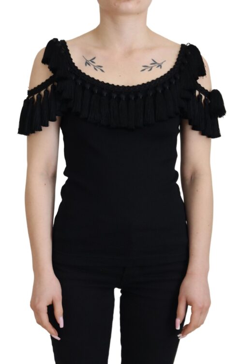 Dolce & Gabbana Elegant Black Cotton Tank Top Blouse