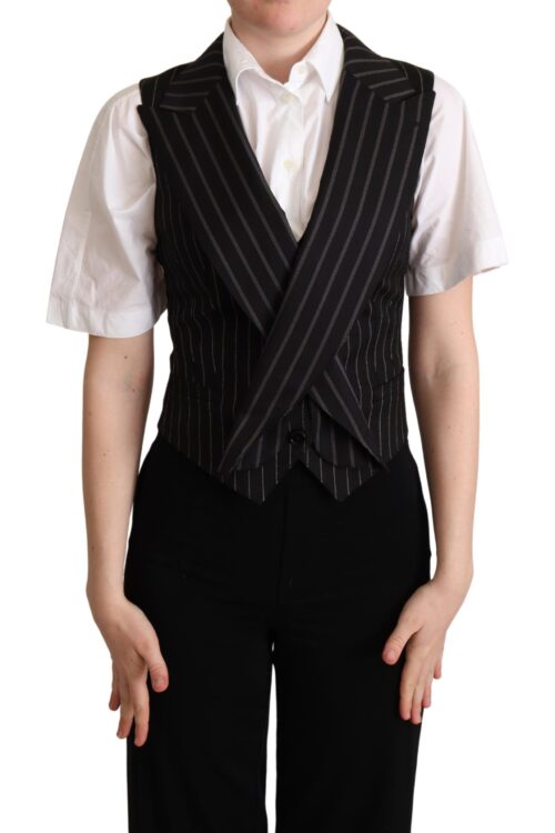 Dolce & Gabbana Elegant Leopard Print Waistcoat – Sleeveless Vest