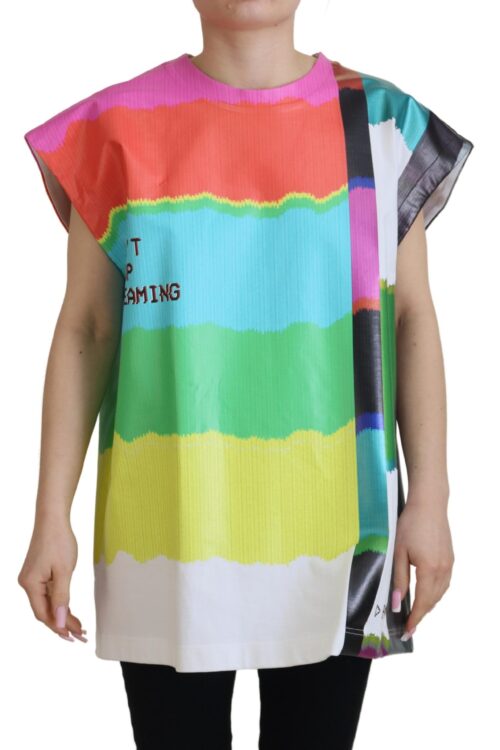 Dolce & Gabbana Multicolor Sleeveless Cotton Top