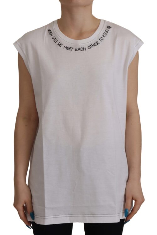 Dolce & Gabbana Elegant White Cotton Sleeveless Top
