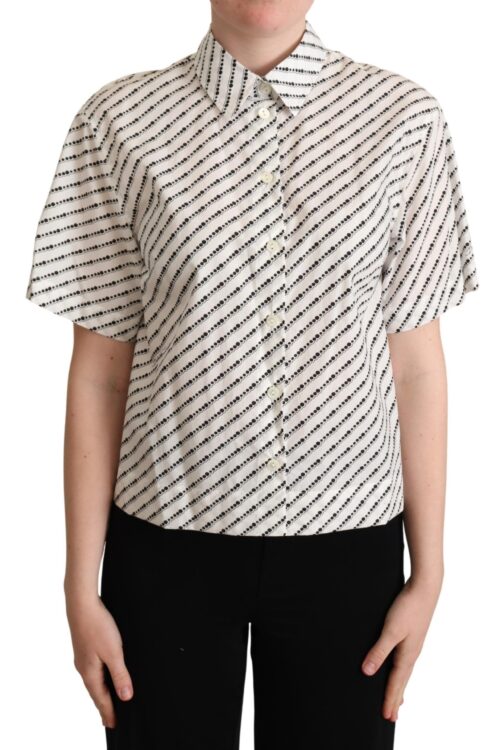 Dolce & Gabbana Elegant Dotted Cotton Polo Top