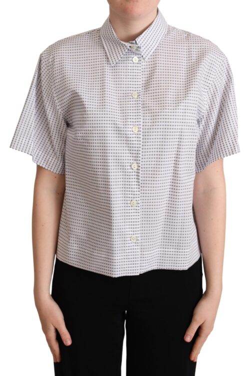 Dolce & Gabbana Elegant Polka Dots Collared Polo Top