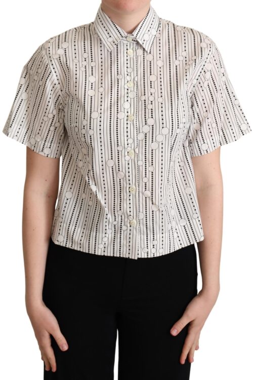 Dolce & Gabbana Geometric Elegance Collared Polo Top