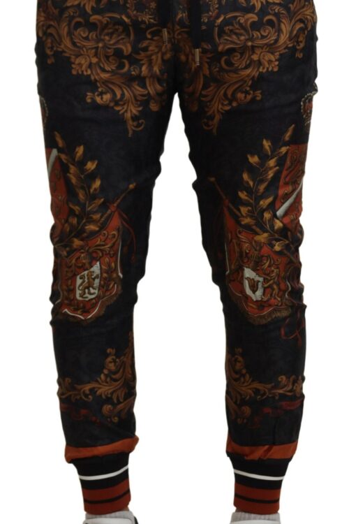 Dolce & Gabbana Baroque Crown Silk Sweatpants