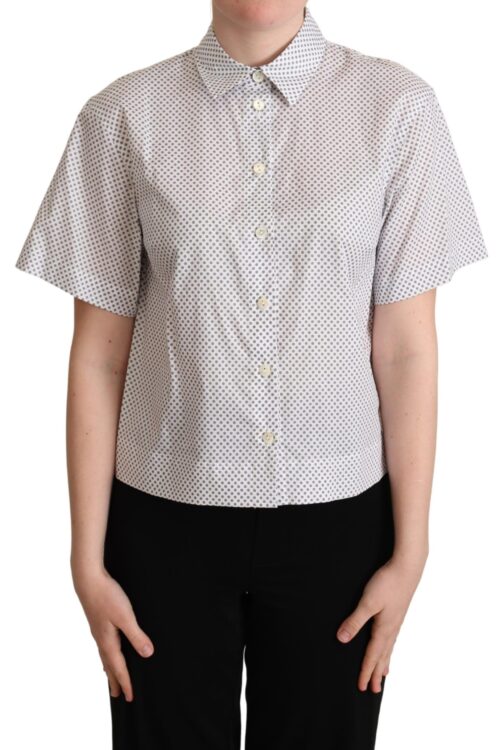 Dolce & Gabbana Chic Gray Polka Dot Short Sleeve Polo