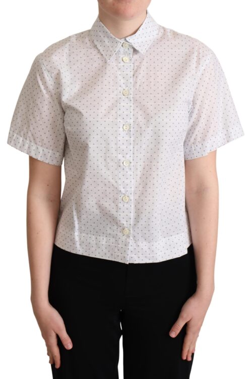 Dolce & Gabbana Elegant Polka Dot Cotton Polo Top