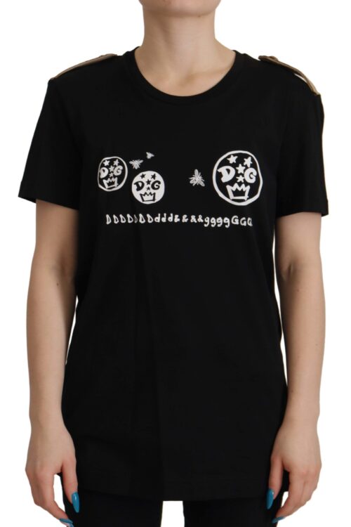 Dolce & Gabbana Chic Black Logo Cotton Tee for Women