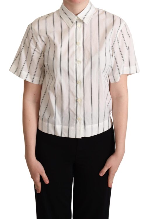 Dolce & Gabbana Elegant Striped Cotton Polo Top