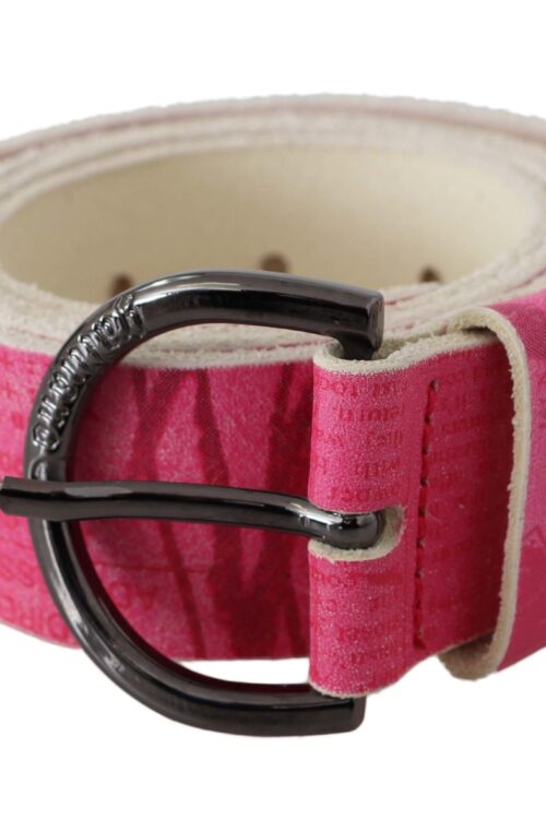 John Galliano Elegant Pink Leather Fashion Belt