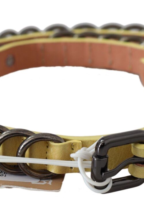 John Galliano Chic Yellow Leather Skinny Belt