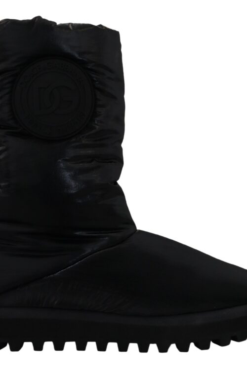 Dolce & Gabbana Elegant Mid-Calf Boots in Black Polyester