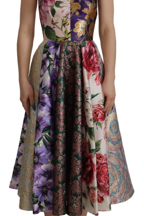 Dolce & Gabbana Patchwork Elegance Silk Blend Dress