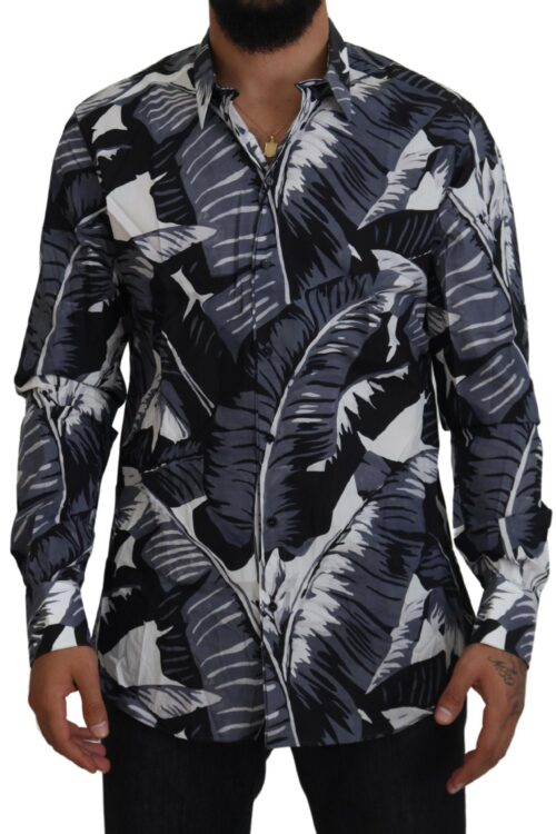 Dolce & Gabbana Multicolor Banana Leaf Print Casual Shirt