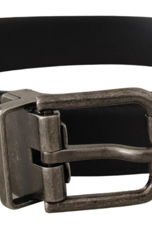 Dolce & Gabbana Elegant Black Leather Belt with Metal Buckle