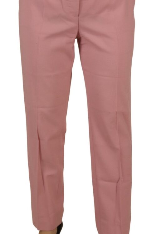 Dolce & Gabbana Chic MidWaist Virgin Wool Pink Pants
