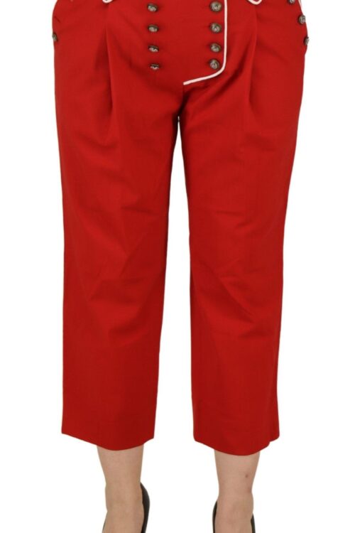 Dolce & Gabbana Elegant Red High-Waist Cropped Pants