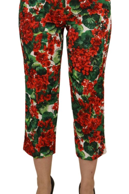 Dolce & Gabbana Chic Cropped Mid Waist Pants – Multicolor