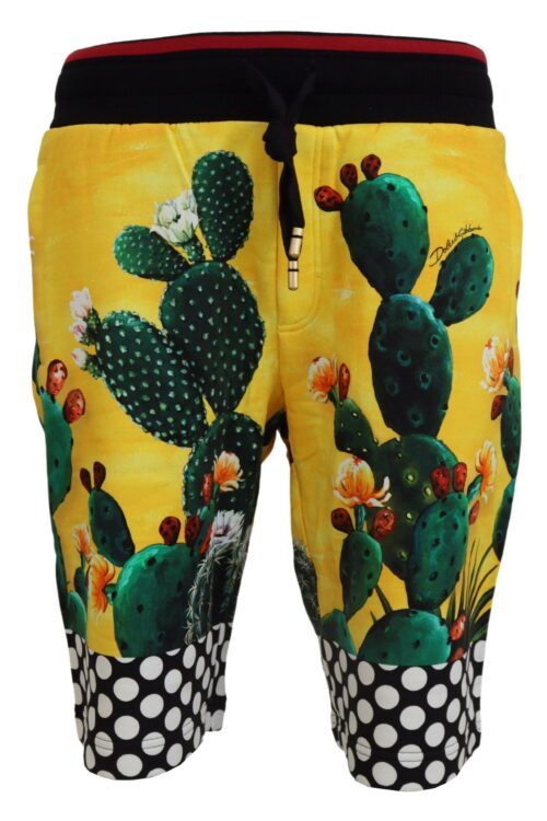 Dolce & Gabbana Multicolor Cactus Print Sweat Shorts