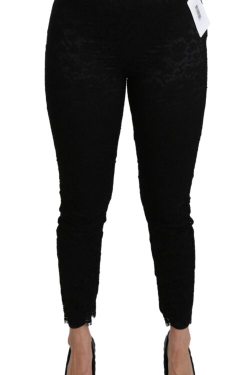 Dolce & Gabbana Elegant High Waist Lace Pants