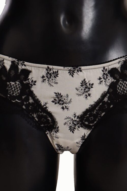 Dolce & Gabbana Elegant White Lace Silk Briefs
