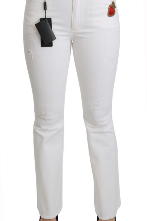 Dolce & Gabbana Chic Flared Mid Waist Embroidered Pants