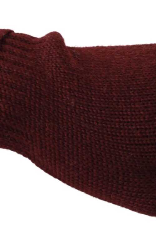 John Galliano Maroon Wool-Blend Designer Gloves