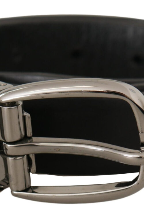 Dolce & Gabbana Elegant Black Leather Designer Belt