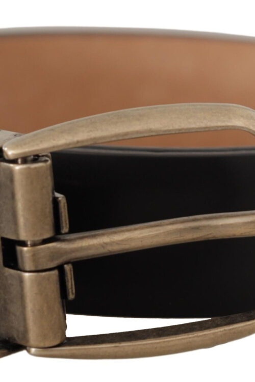 Dolce & Gabbana Elegant Black Leather Belt with Metal Buckle