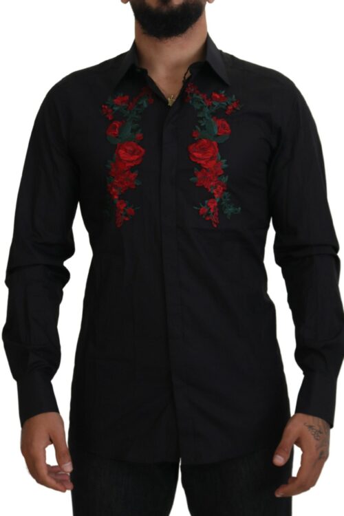 Dolce & Gabbana Elegant Floral Embroidered Cotton Shirt