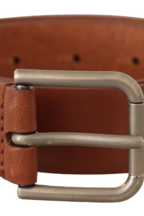 Dolce & Gabbana Elegant Leather Belt with Metal Buckle